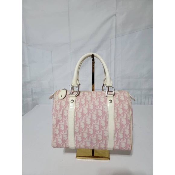 Sold***Authentic CHRISTIAN DIOR Monogram Boston Bag Pink - Picture 4 of 16
